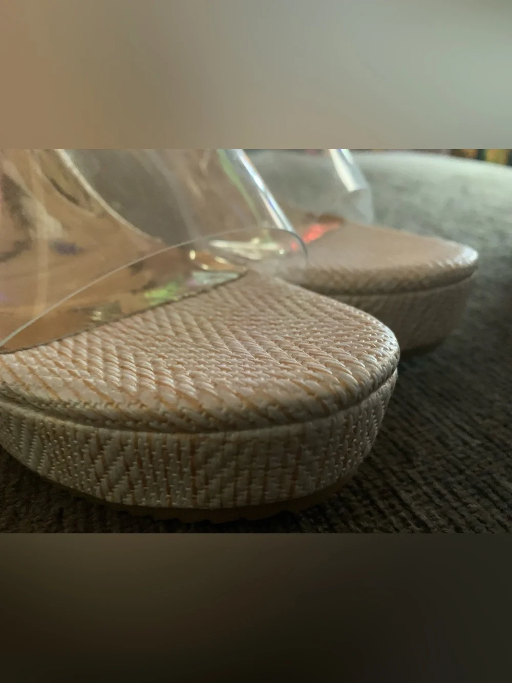 Clear Strap Wedge Sandals